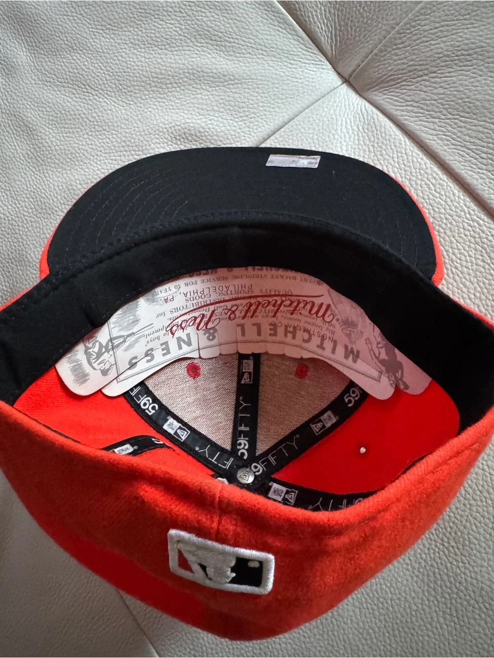 New Era Orange Miami Marlin Logo Baseball Cap Size 7 1/2